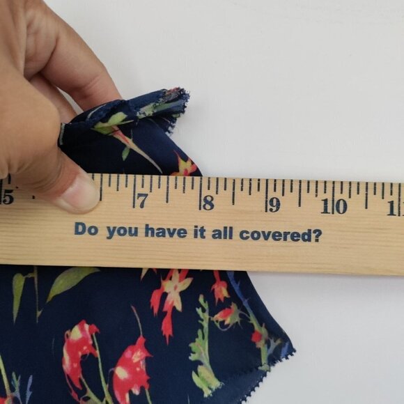 Parker Kam Silk Floral Cold Shoulder Tiered Midi Dress Asymmetrical Small Women - Picture 13 of 16